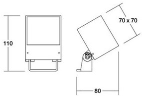 BRUMBERG Blokk Faretto LED da superficie per esterni 7x7cm