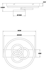 Globo 48040-40 - Lampada da soffitto LED dimmerabile DARRYL I 40W/230V, misure 35x33 cm + telecomando