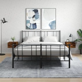 Comodini A Muro 2 Pz Rovere Fumo 35x35x20 Cm /