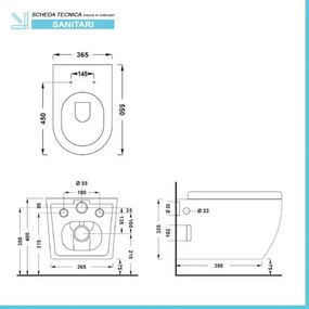 Wc sospeso Rimless serie Tokyo in ceramica bianco lucido