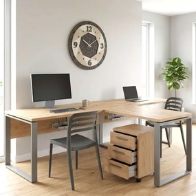 Allunga per Scrivania Danir L100xP40x h81.5 in Legno Rovere