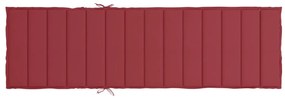 Cuscino per Lettino Rosso Vino 200x70x3 cm in Tessuto Oxford