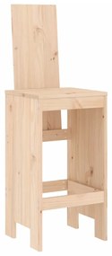 Sgabelli da bar 2 pz 40x42x120 cm in legno massello di pino