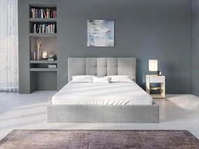 Letto con Contenitore 160 x 200 cm in Tessuto Grigio - ELIAVA di Pascal Morabito