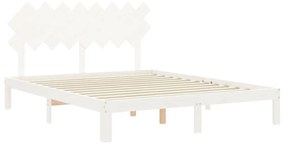 Giroletto con testiera bianco 160x200 cm legno massello
