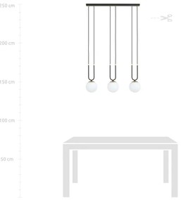 Lampadario a sospensione con filo GLAM 3xE14/10W/230V nero
