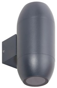 Applique Ovale Bidirezionale IP65 GU10 per esterni, Grande - Grigia Colore del corpo Grigio