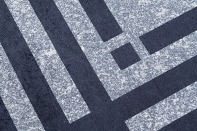 Tappeto di tendenza grigio con finitura antiscivolo e motivo geometrico Larghezza: 80 cm | Lunghezza: 150 cm