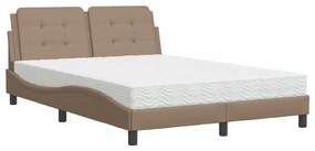 Letto con materasso cappuccino 140x190cm similpelle