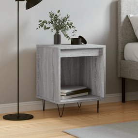 Comodino Grigio Sonoma 40x35x50 Cm İn Legno Multistrato /