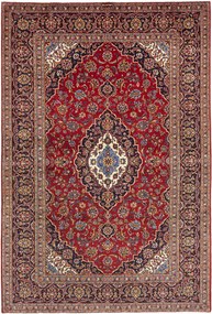 Kashan Tappeto 210 x 300 Blu (Iran) Annodato A Mano