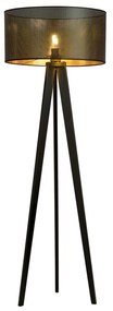 Piantana Moderno Drago Acciaio Nero Oro 1 Luce E27 Ip20
