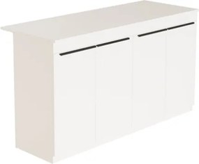 Isola Centrale Cucina 160 Cm Con Ante E Ripiani Dorian Bianca