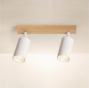 Brilagi - Faretto SELE 2xGU10/30W/230V bianco/effetto rovere