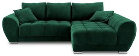 Divano letto angolare verde chiaro con rivestimento in velluto, angolo destro Nuage - Windsor &amp; Co Sofas
