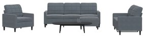 Set Di Divani 4 Pz Con Cuscini Grigio Scuro İn Velluto /
