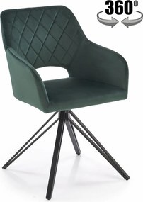 Sedia girevole K535 verde velluto