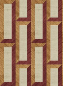 Arte International Carta da parati Biseau - Copper Red