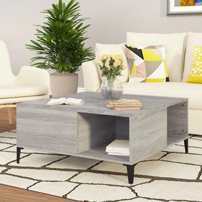 Tavolino Salotto Grigio Sonoma 80x80x36,5 Cm Legno Multistrato /