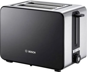 Bosch Haushalt TAT7203 Tostapane Con griglia scaldabriosche integrata acciaio inox, Nero