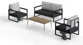 Set da giardino grigio per 4 persone - Floriane Garden