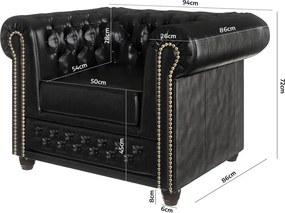 Poltrona in similpelle nera York - Ropez