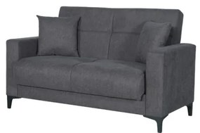 Divano 2 Posti Con Cassettone 152x87x90 Tessuto Grigio Bravo Bacos