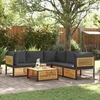 Set Divano da Giardino 6 pz con Cuscini in Massello di Acacia 3214883