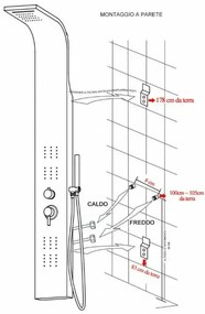 Colonna Doccia Acciaio Inox Cromo Satinato Multifunzione New York