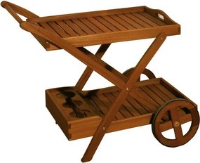 Tavolino di servizio da esterno in eucalipto massiccio 54x88 cm Toledo – Garden Pleasure