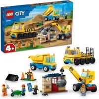 Camion da cantiere e gru palla da demolizione Lego City