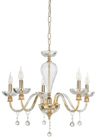 Lampada a sospensione ROXANNE D72 cm in vetro soffiato lavorato a mano 5 LUCI