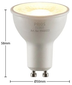 PRIOS LED riflettore GU10 8W 2.700K 60°