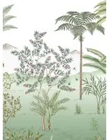 Isidore Leroy Carta da parati panoramica Jardin des Oiseaux Jade - Panel C