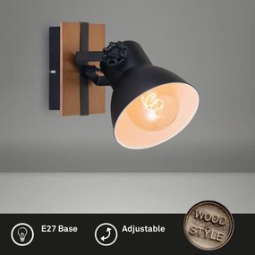 Briloner 2742-015 - Faretto da parete RETRO 1xE27/25W/230V nero