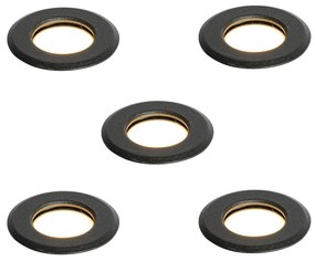 Set di 5 faretti da terra moderni neri con LED IP67 - Linsey