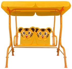 Dondolo a Panchina per Bambini Giallo 115x75x110 cm in Tessuto