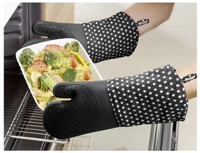 Set di 2 guanti da forno in silicone nero Forno - Wenko