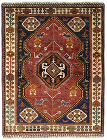 Shiraz Tappeto persiano 120x150 Rosso (Iran) Annodato A Mano