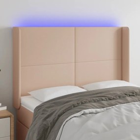 Testiera A Led Cappuccino 147x16x118/128 Cm İn Similpelle /