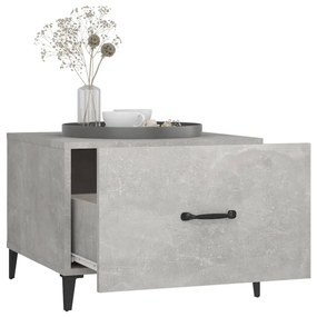 Tavolini salotto gambe in metallo 2pz grigio cemento 50x50x40cm