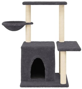 Albero per gatti con tiragraffi in sisal grigio scuro 83 cm