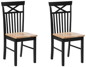 Set di 2 sedie legno nero e marrone HOUSTON Beliani