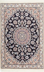 Nain Tappeto 80x120 Blu (Iran) Annodato A Mano