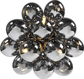 Plafoniera smart nera con vetro fumé 3 luci incluse 3 Wifi G9 - Uvas