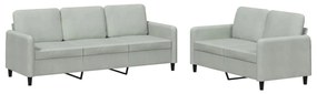 Set di divani 2 pz grigio chiaro in velluto