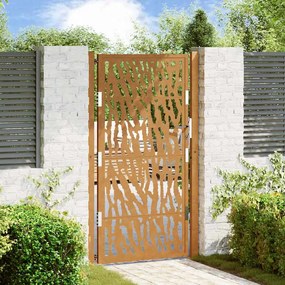 Cancello Da Giardino 105x180 Cm Acciaio Corten Design A Traccia /