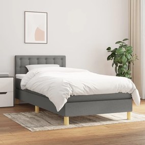 Giroletto A Molle Con Materasso Grigio Scuro 100x200 Cm Tessuto /