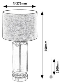 Rabalux 74049 - Lampada da tavolo RIEN 1xE27/60W/230V