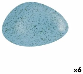Piatto da pranzo Ariane Oxide Triangolare Azzurro Ceramica Ø 29 cm (6 Unità)
